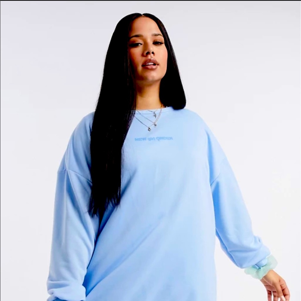 NWT New Girl Order sky blue OVERSIZED sweatshirt